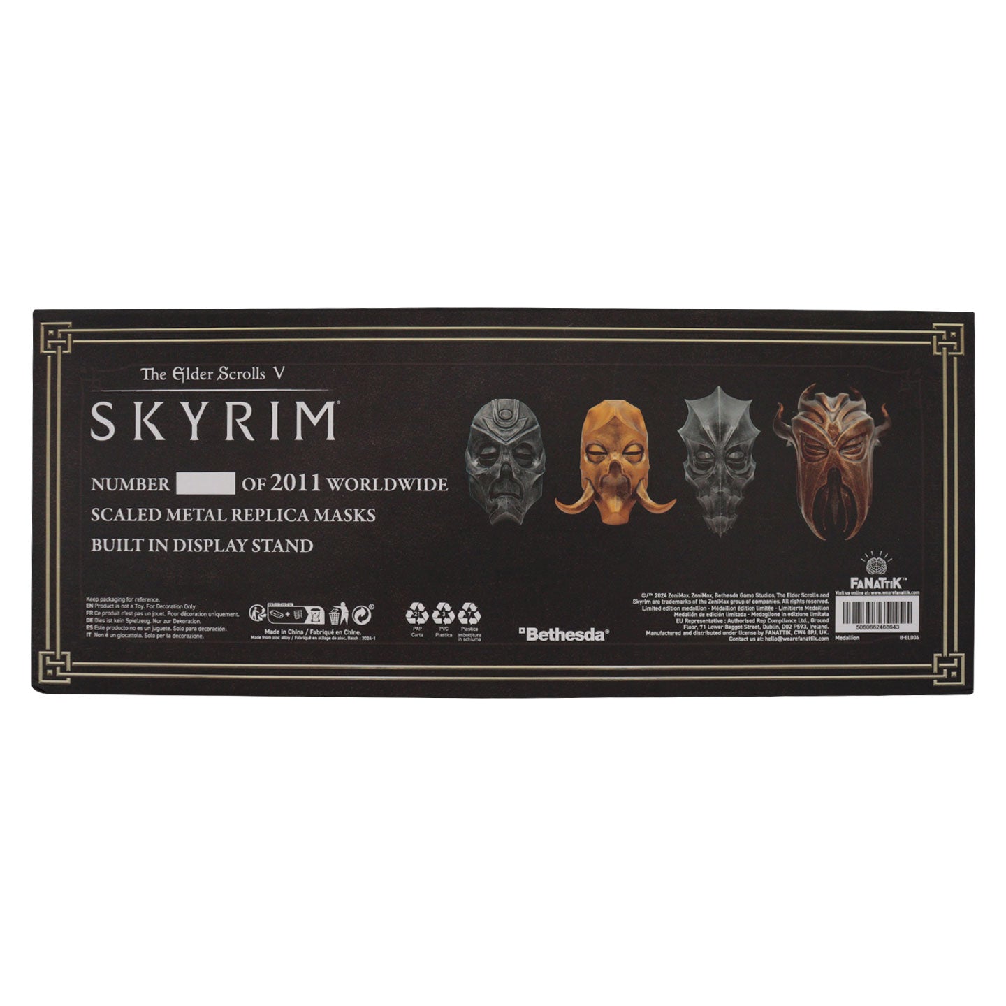 The Elder Scrolls V: Skyrim Set of 4 Scaled Replica Dragon Priest Masks