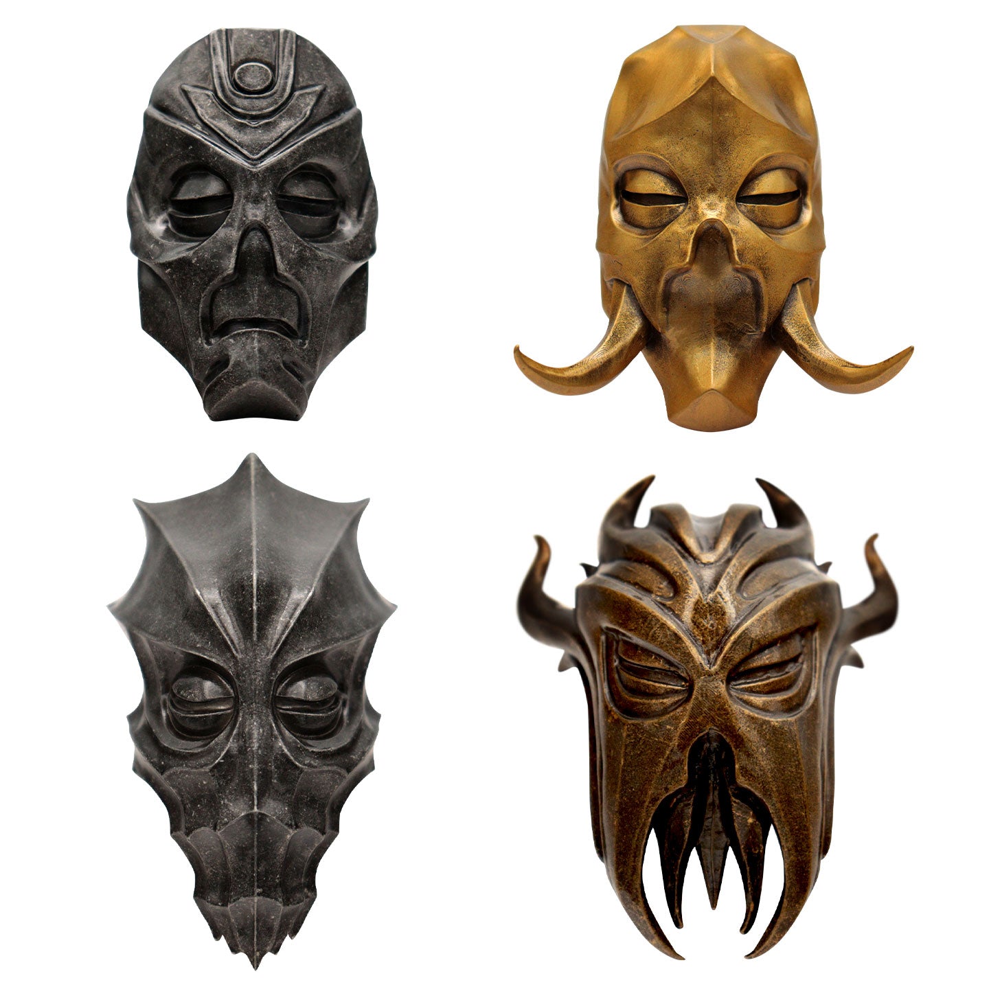 The Elder Scrolls V: Skyrim Set of 4 Scaled Replica Dragon Priest Masks