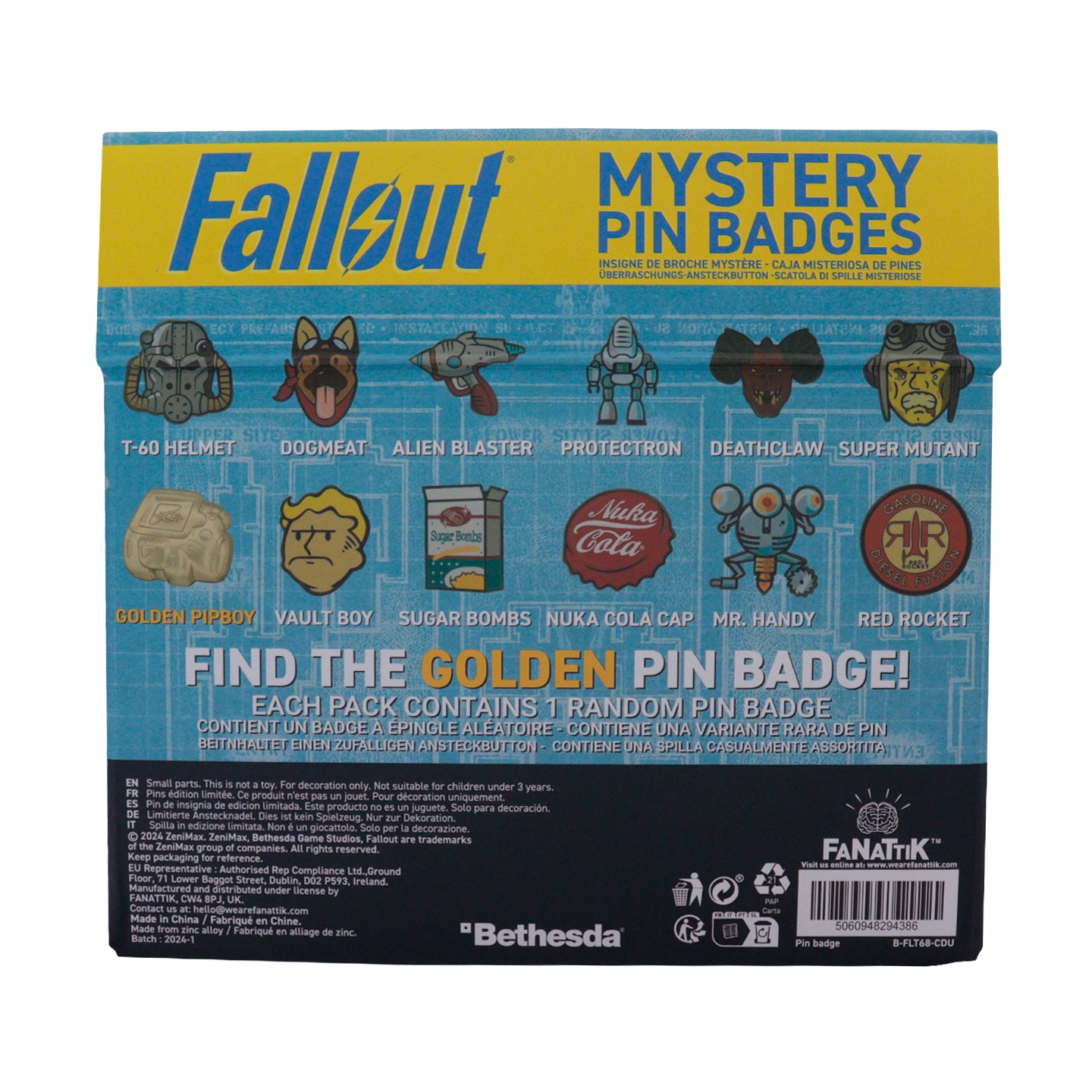 Limited edition Fallout mystery pin badge set from Fanattik