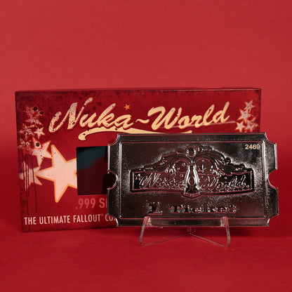 Fallout Limited Edition .999 Silver Plated Replica Nuka World Ticket