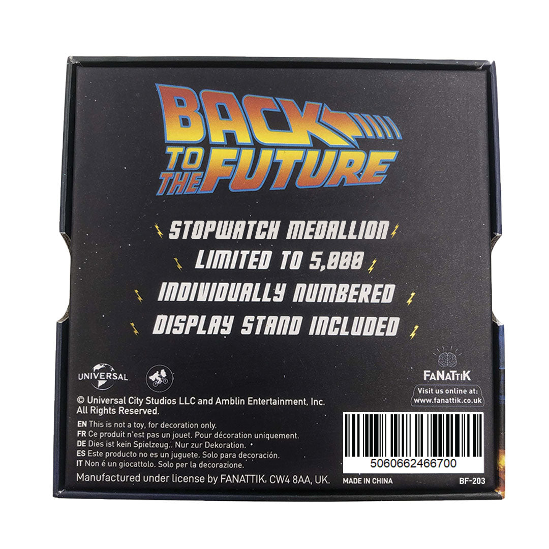 Back to the Future Limited Edition Stopwatch Medallion Packaging Reverse 