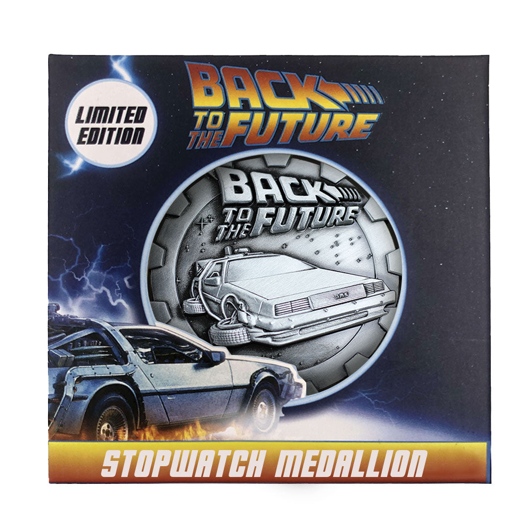 Back to the Future Limited Edition Stopwatch Medallion Packaging Front