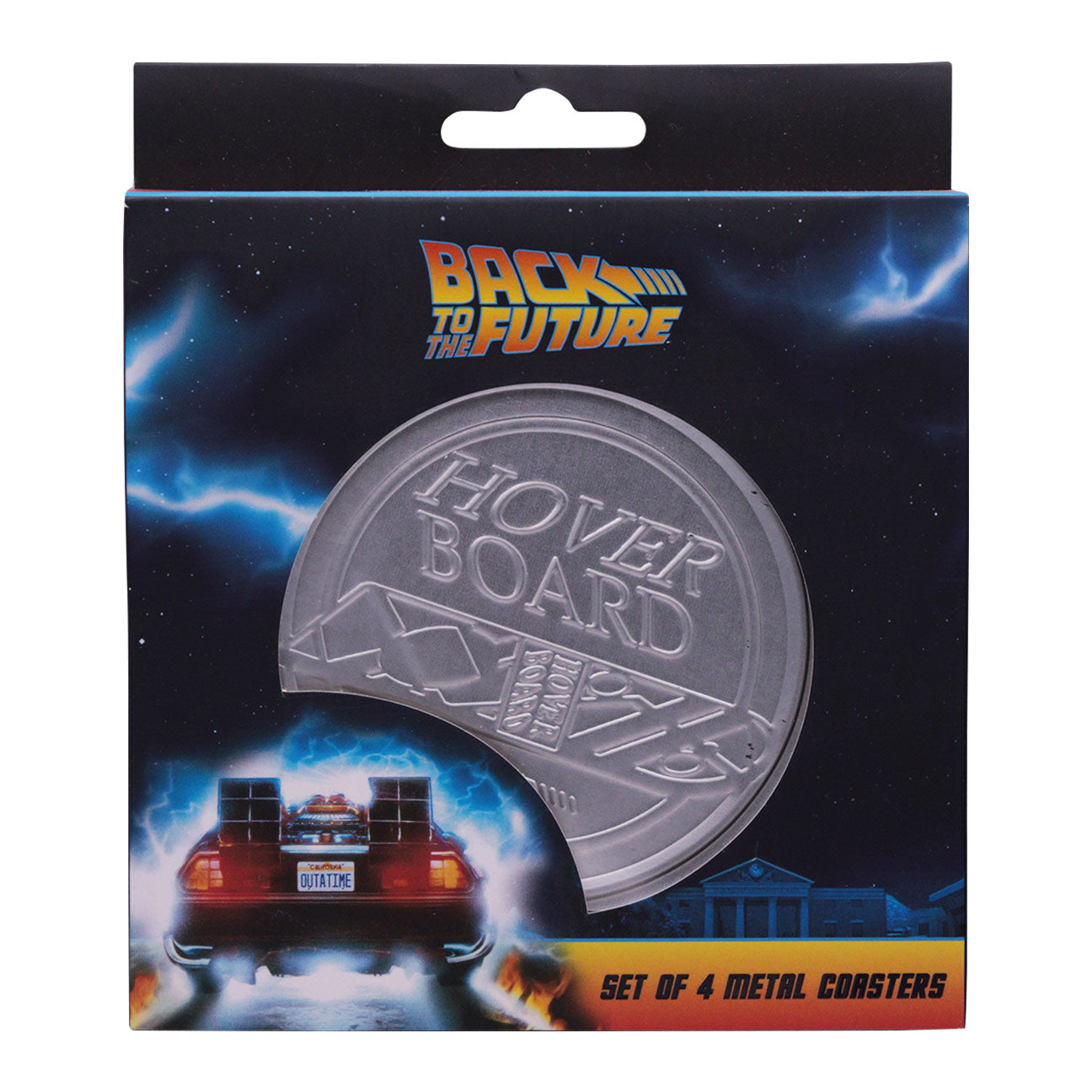 Back the the Future set of 4 non-slip metal coasters from Fanattik