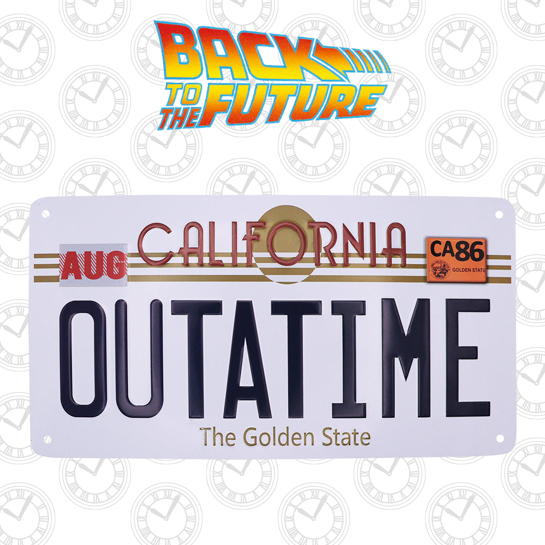 Back to the Future Outatime metal tin sign from Fanattik