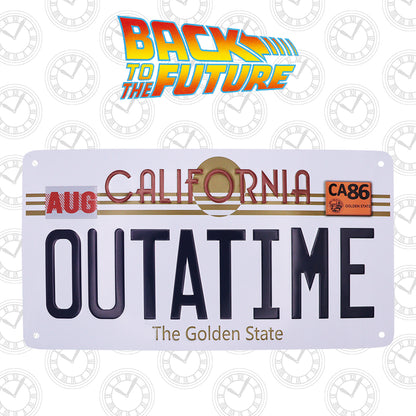 Back to the Future Outatime metal tin sign from Fanattik