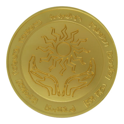 Dungeons & Dragons 24k Gold Plated Amulet of Health Medallion Close Up