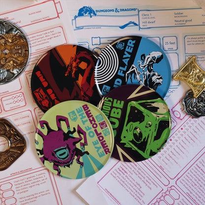 Dungeons & Dragons Monsters Set of 4 Printed Metal Coasters
