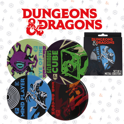 Dungeons & Dragons Set of 4 Printed Metal Coasters