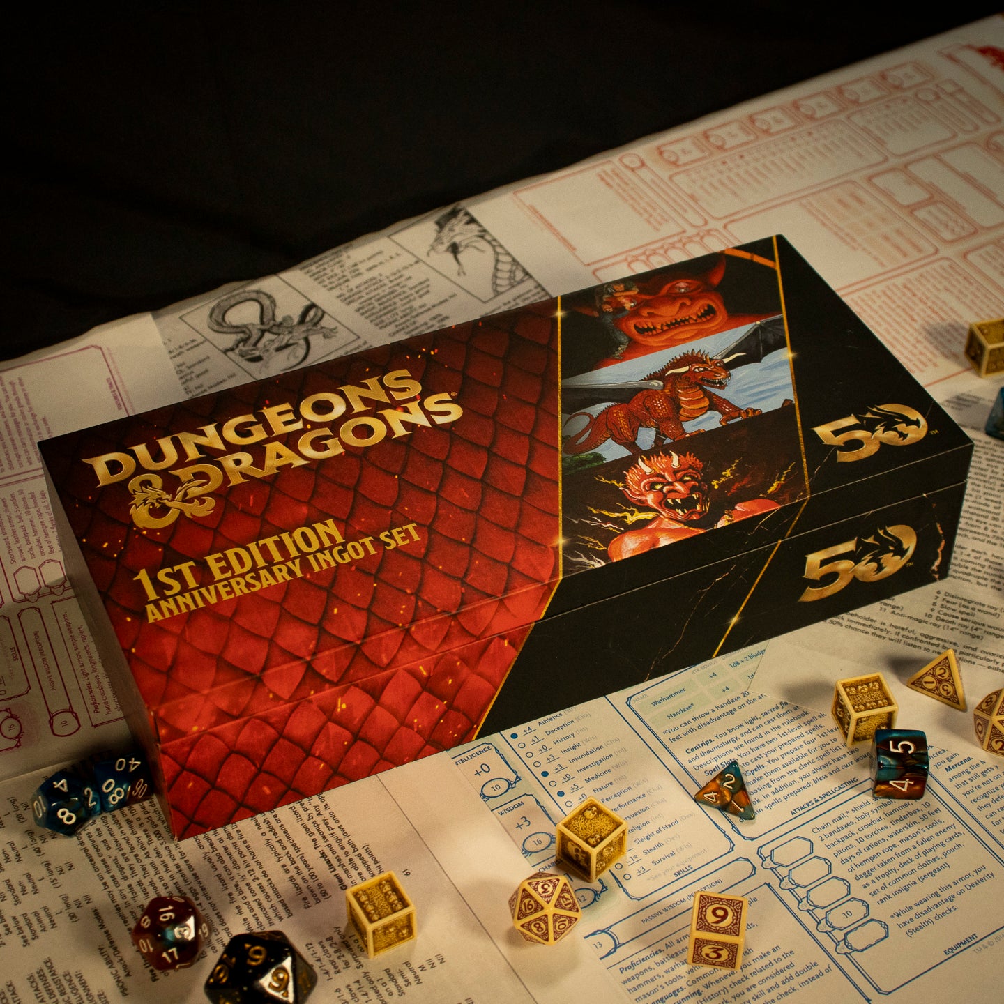Dungeons & Dragons 50th Anniversary 1st Edition Book Cover Collectible Ingot Set