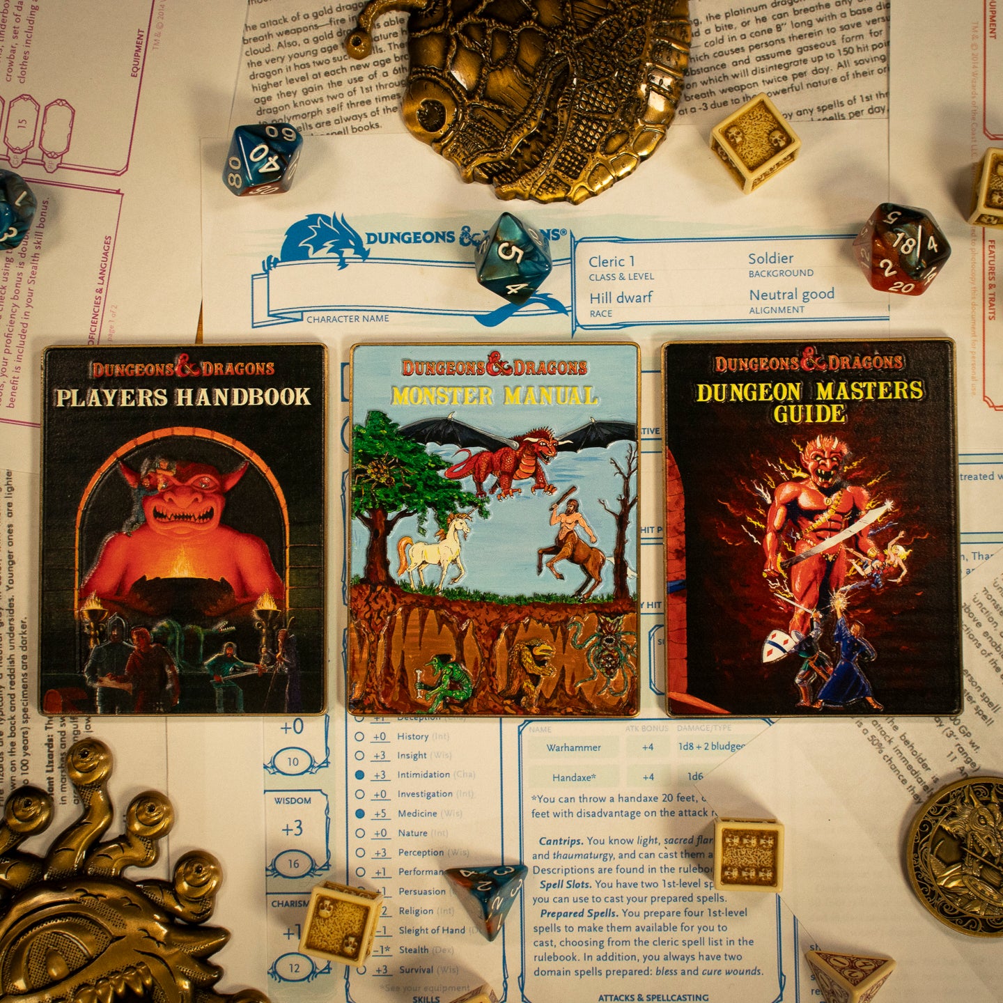 Dungeons & Dragons 50th Anniversary 1st Edition Book Cover Collectible Ingot Set