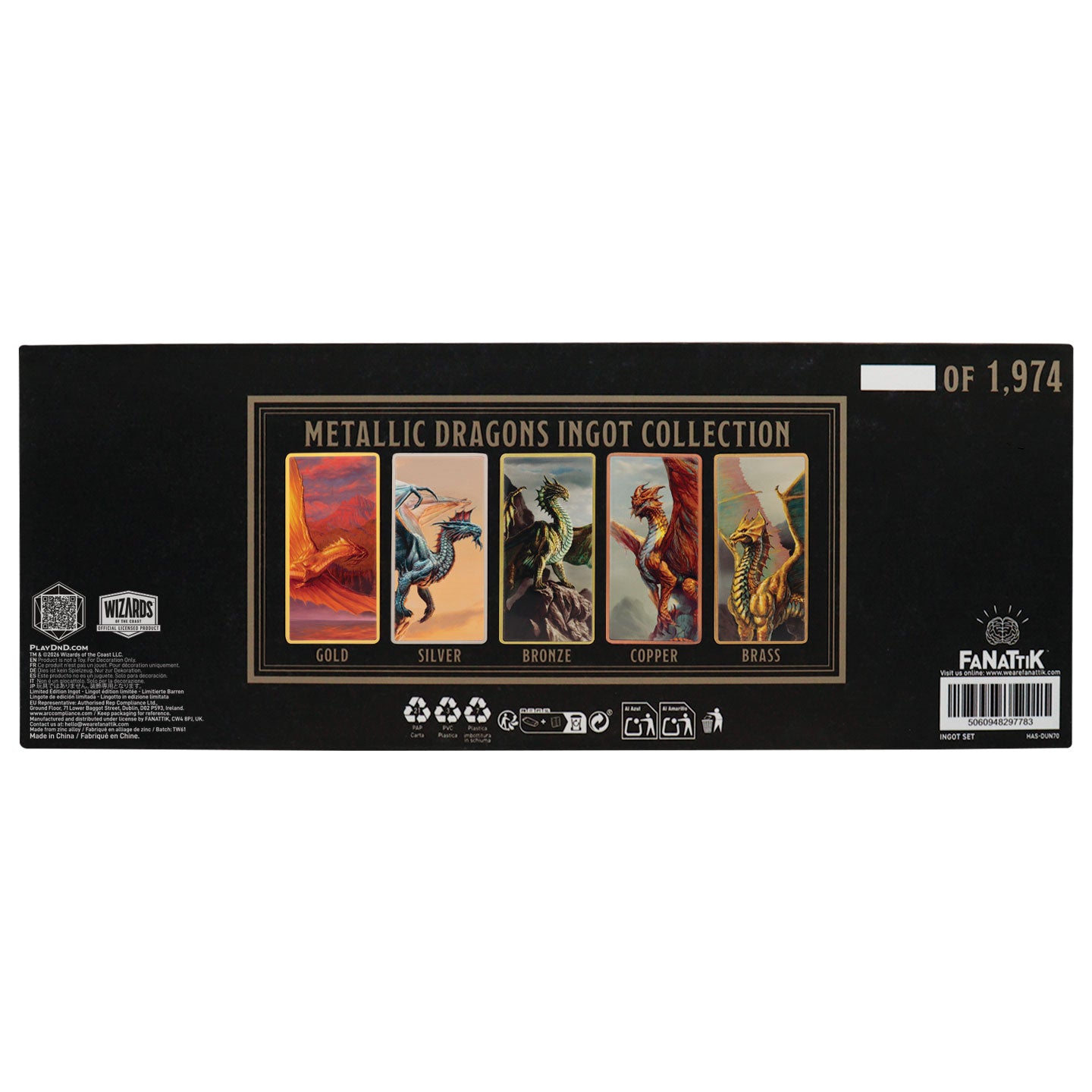 Dungeons & Dragons – Metallic Dragons 5 Piece Ingot Set