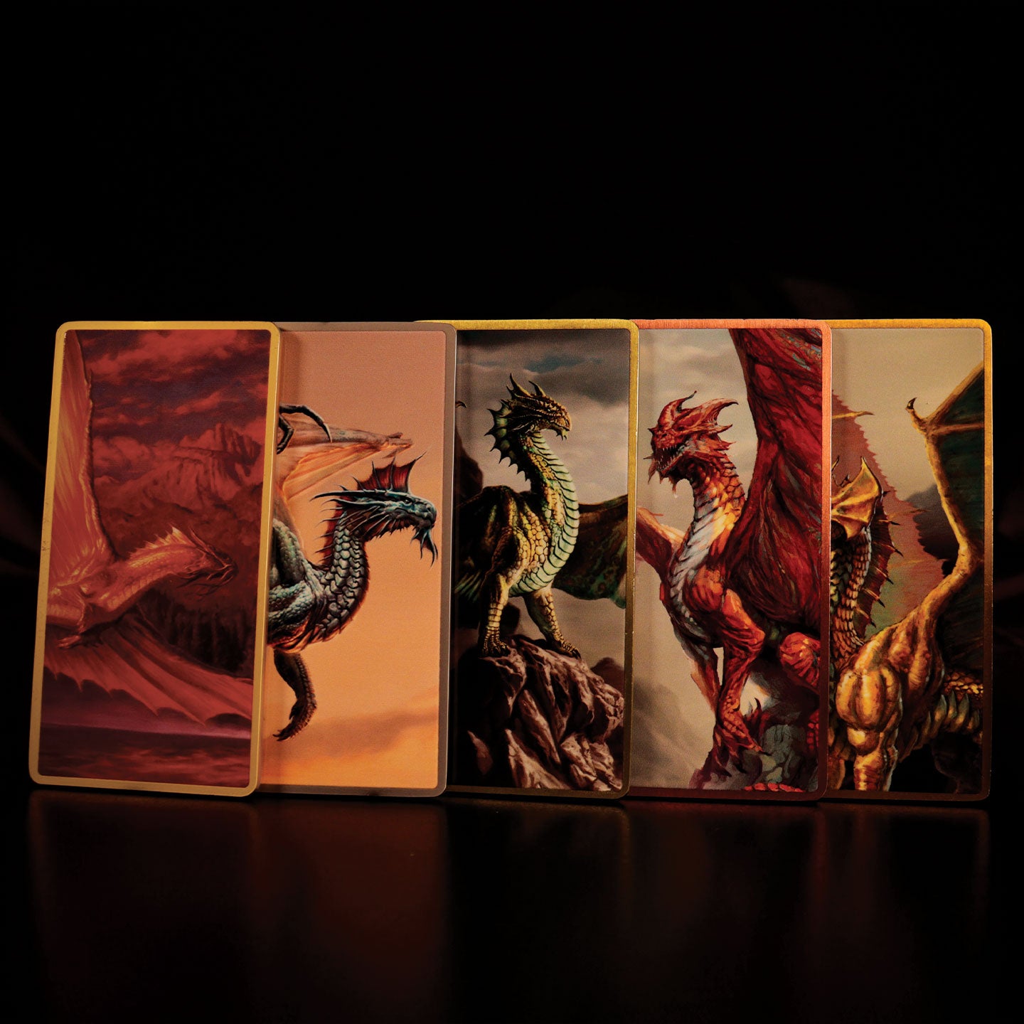 Dungeons & Dragons – Metallic Dragons 5 Piece Ingot Set