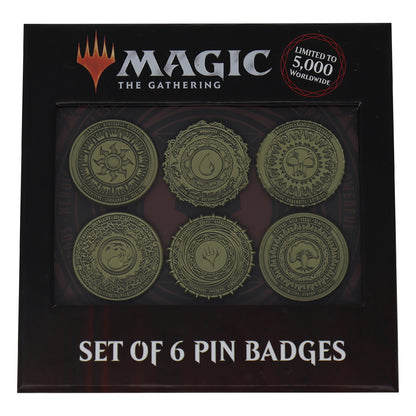 Magic the Gathering Limited Editon Set of 6 Mana Symbol Pin Badges