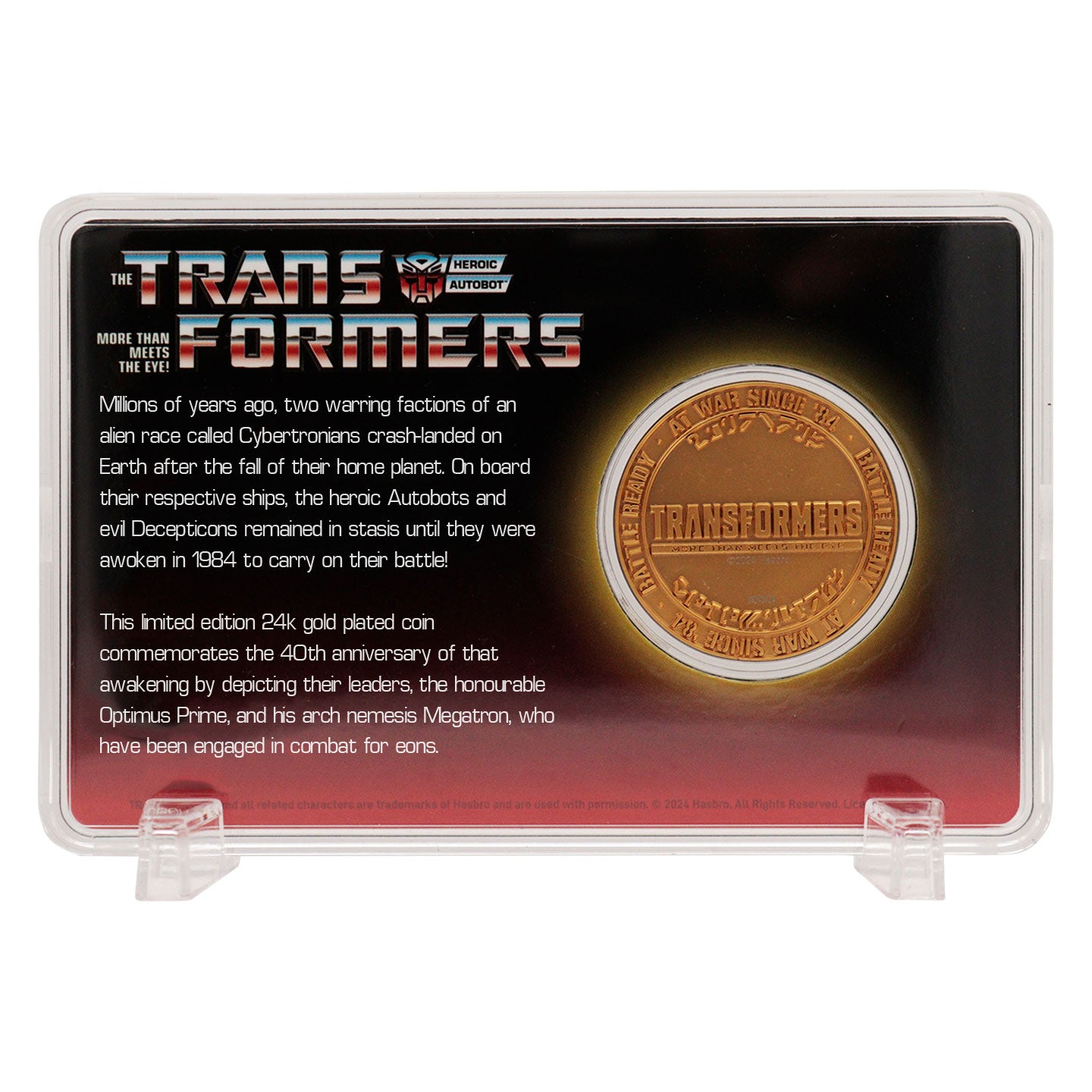 Transformers 40th Anniversary 24k Gold Plated Coin