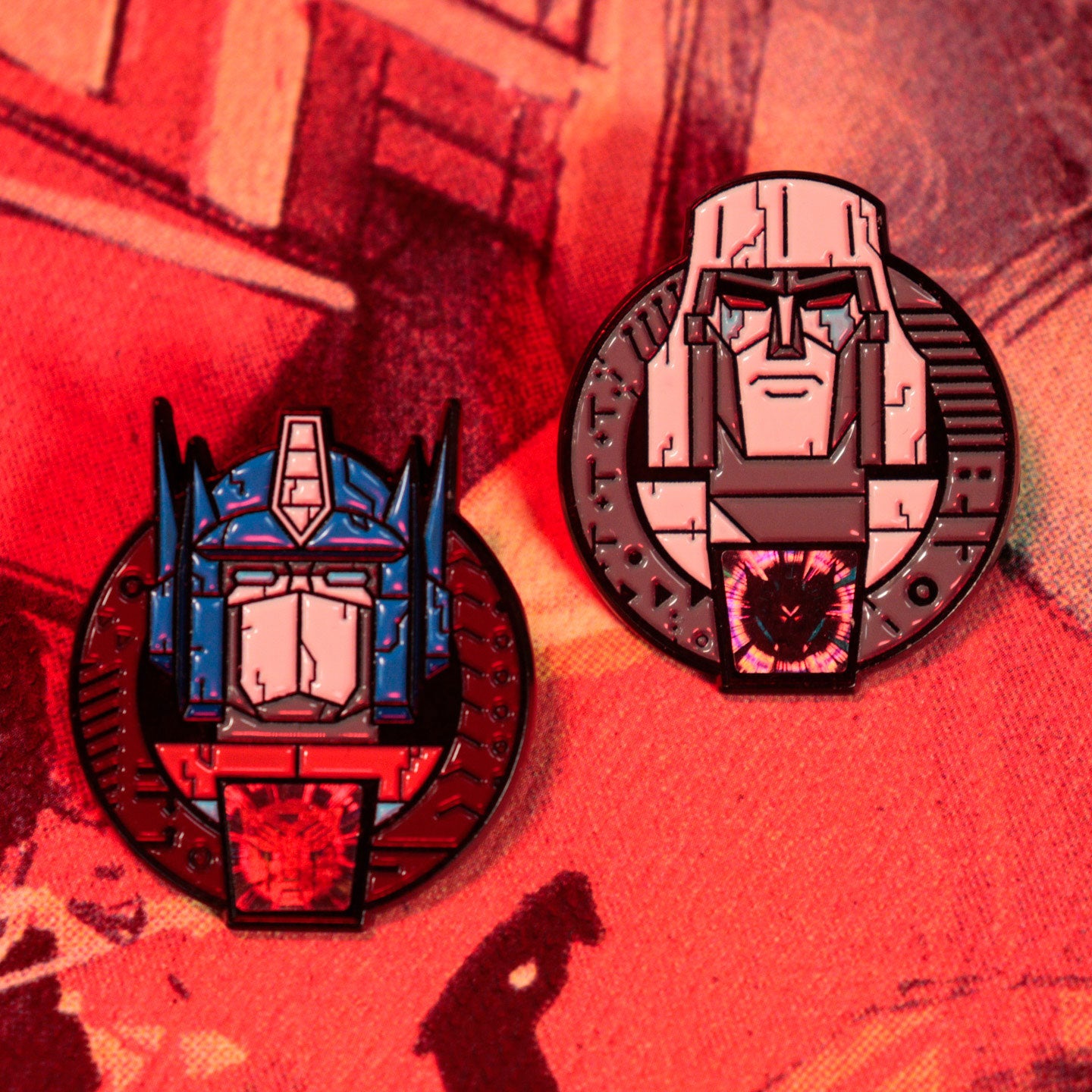 Transformers 40th Anniversary Twin Set of Pin Badges lifestyle