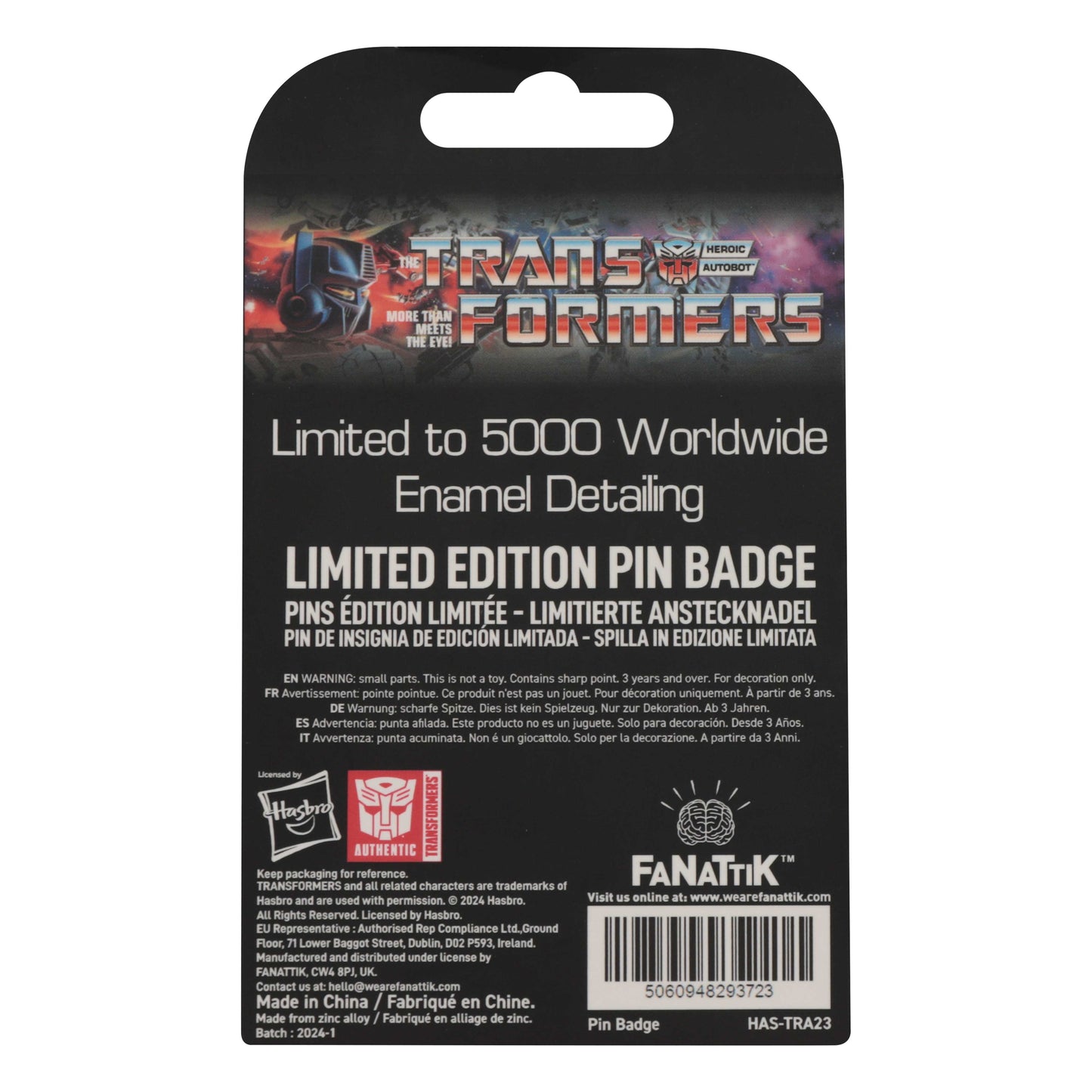 Transformers 40th Anniversary Twin Set of Pin Badges