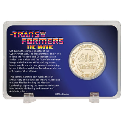 Transformers: The Movie – Limited Edition 40th Anniversary Misty Gold Plated Presentation Coin