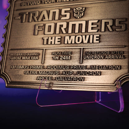 Transformers: The Movie – Limited Edition 40th Anniversary Metal Replica Movie Ticket