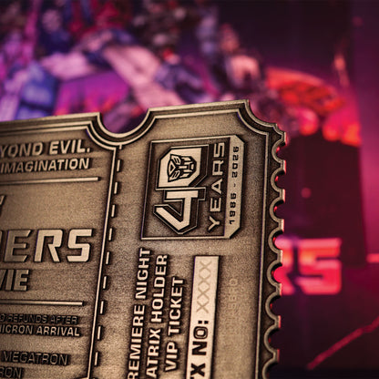 Transformers: The Movie – Limited Edition 40th Anniversary Metal Replica Movie Ticket