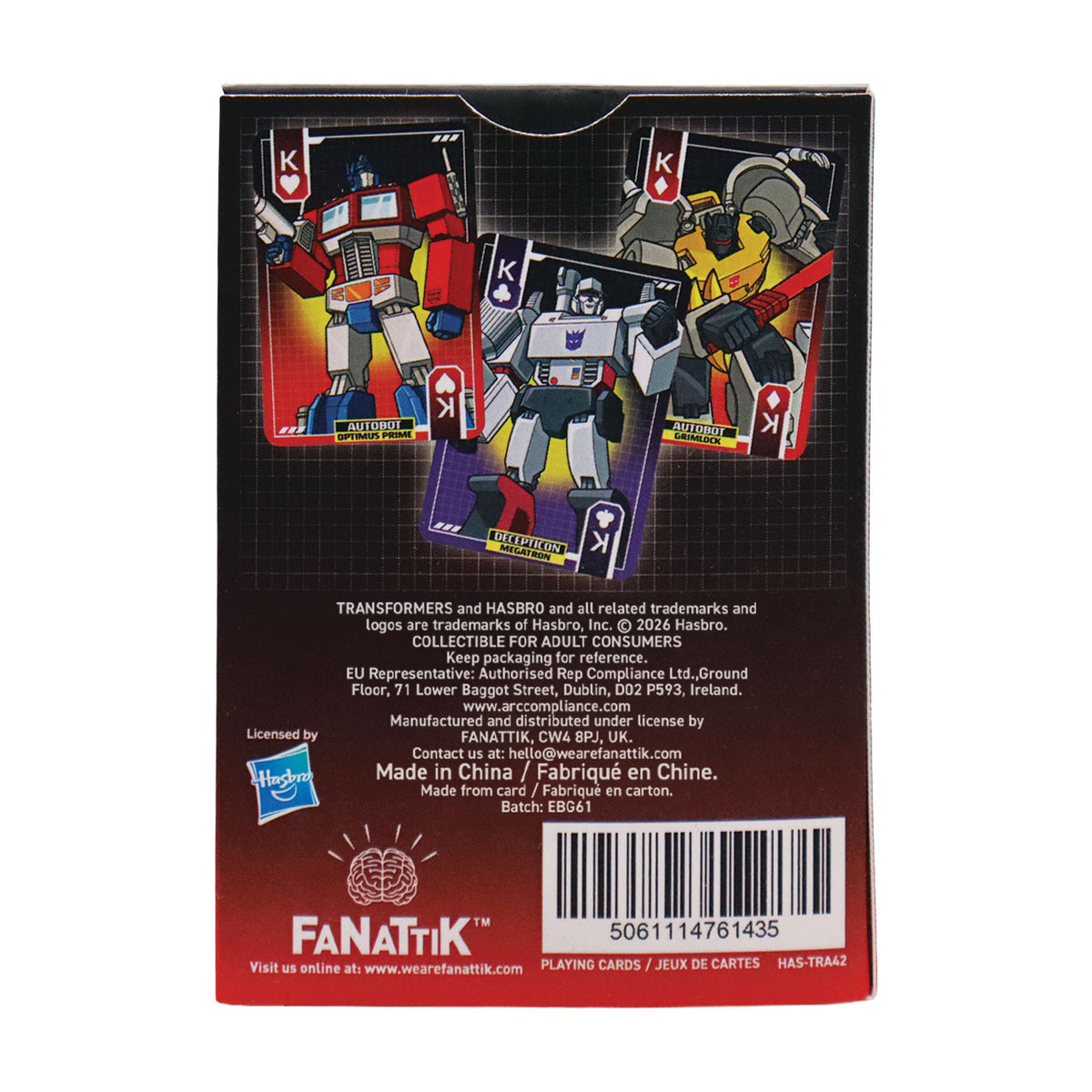 Transformers – Playing Cards CDU Containing 12 Packs