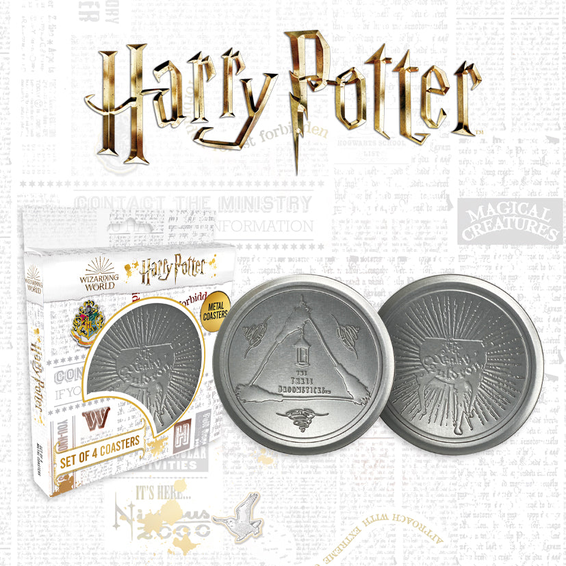 Harry Potter Set of 4 Embossed Metal Coasters