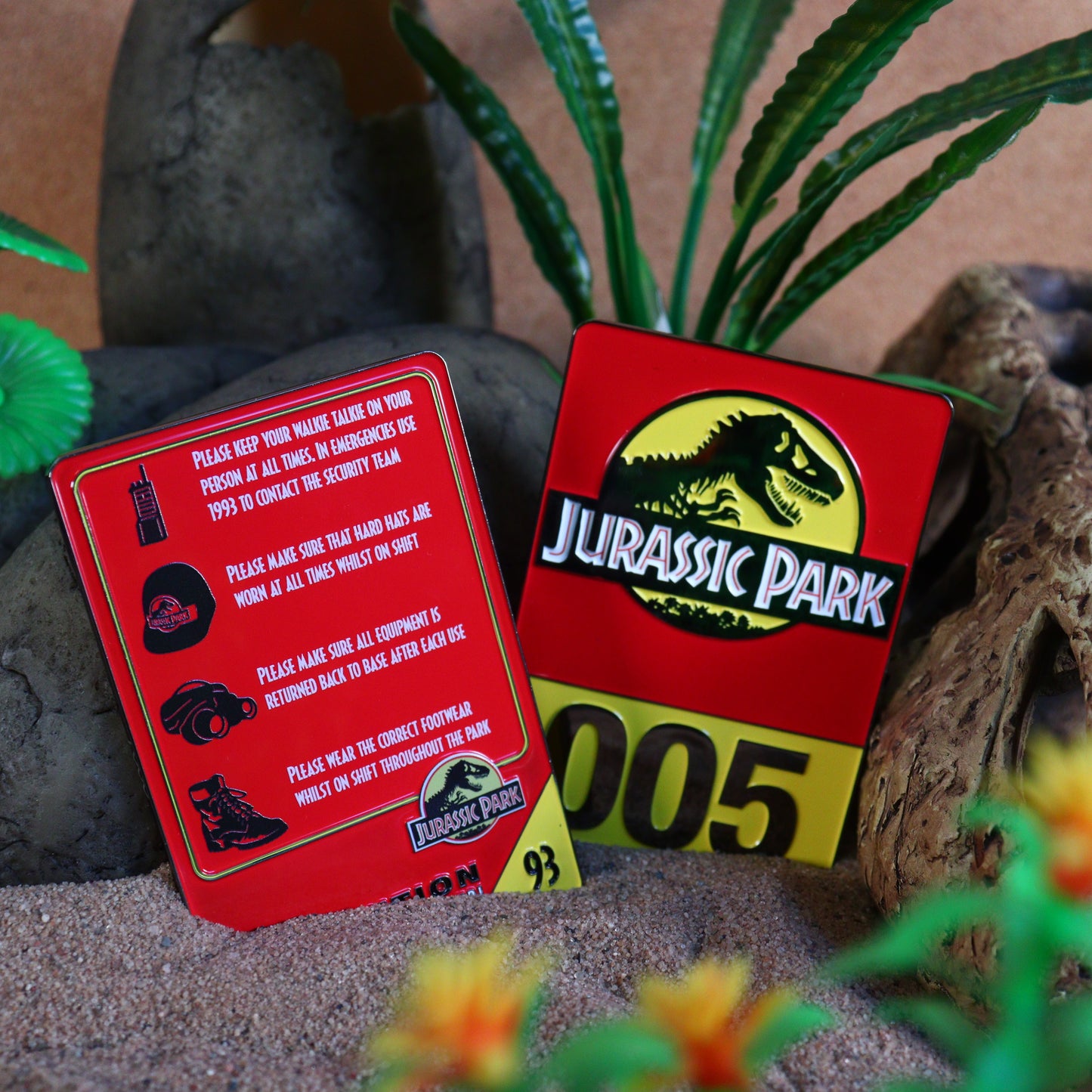 Jurassic Park Limited Edition 30th Anniversary Replica Vehicle I.D Ingot Front and Reverse Lifestyle 