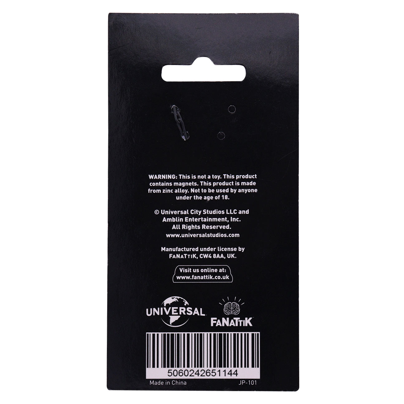 Jurassic Park Velociraptor Claw Bottle Opener Packaging Reverse 