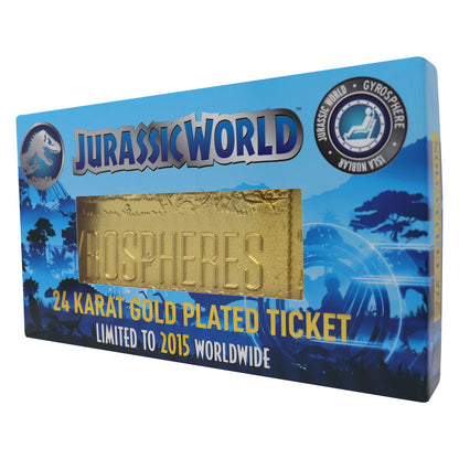 Jurassic World Limited Edition 24k Gold Plated Gyrosphere Attraction Ticket