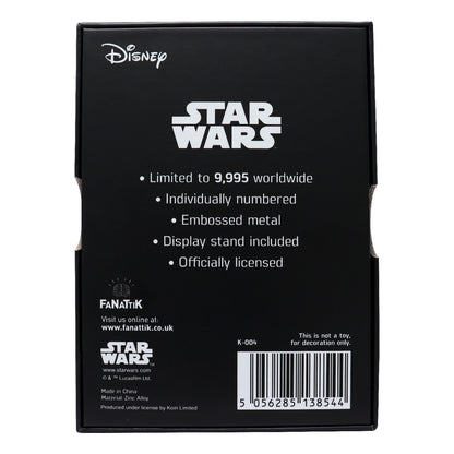 Star Wars limited edition Darth Vader collectible metal ingot