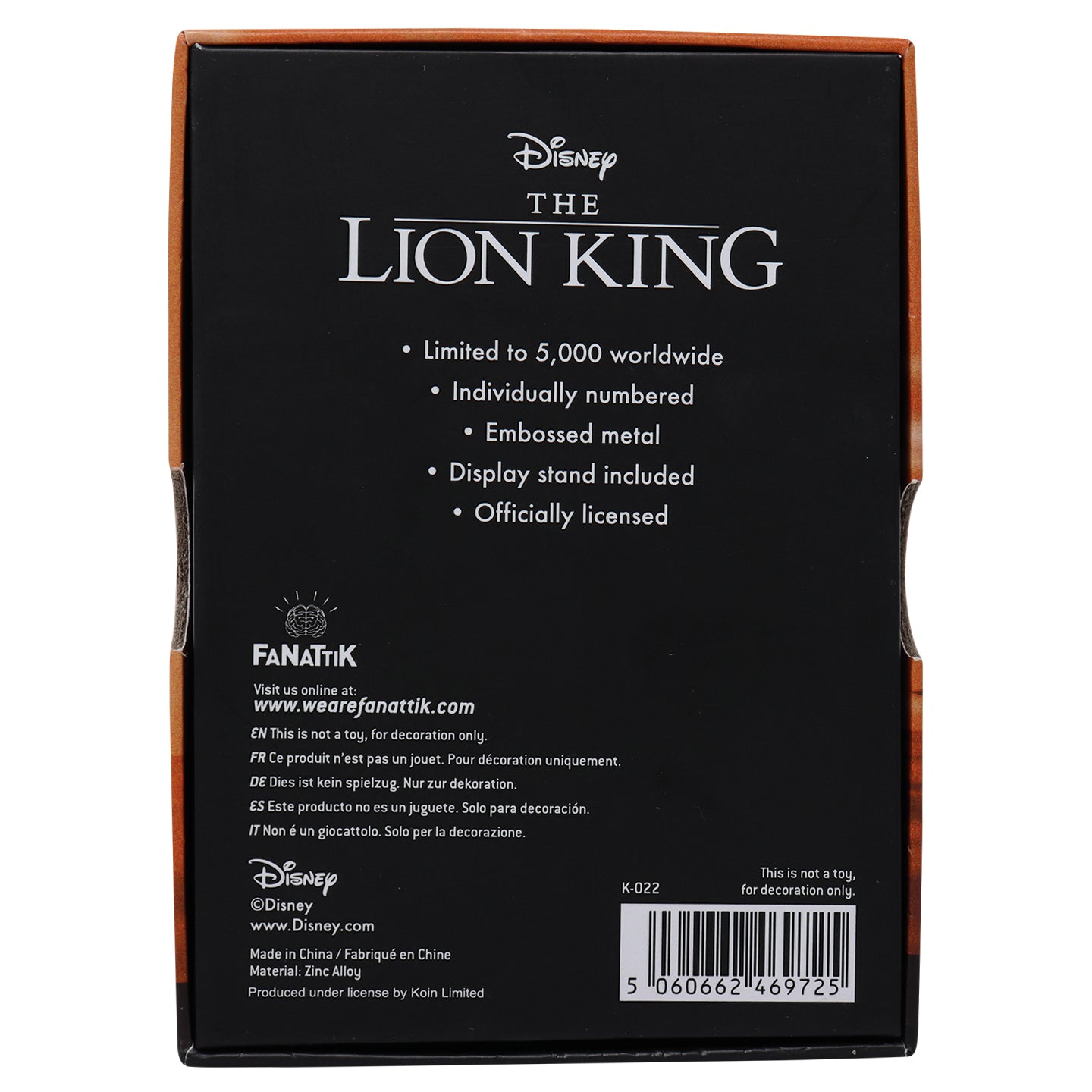 Disney The Lion King collectible metal ingot from Fanattik