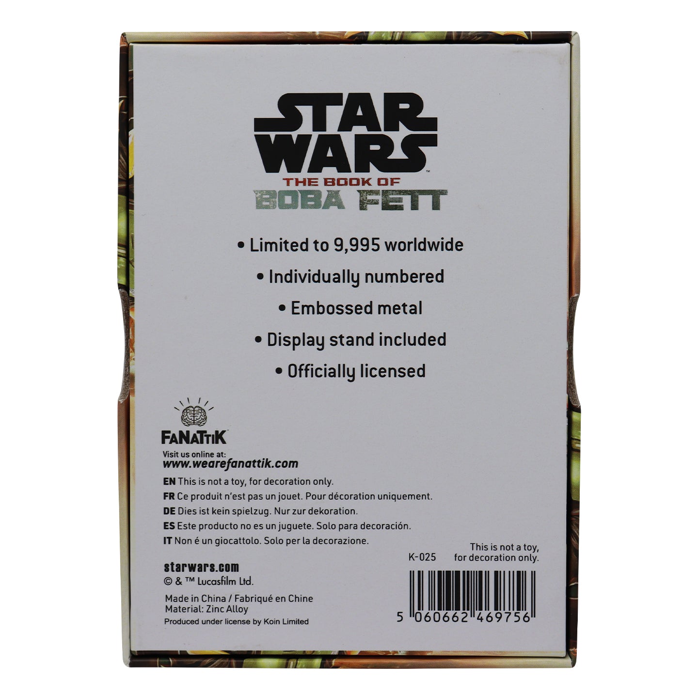 Star Wars Limited Edition The Book of Boba Fett Ingot