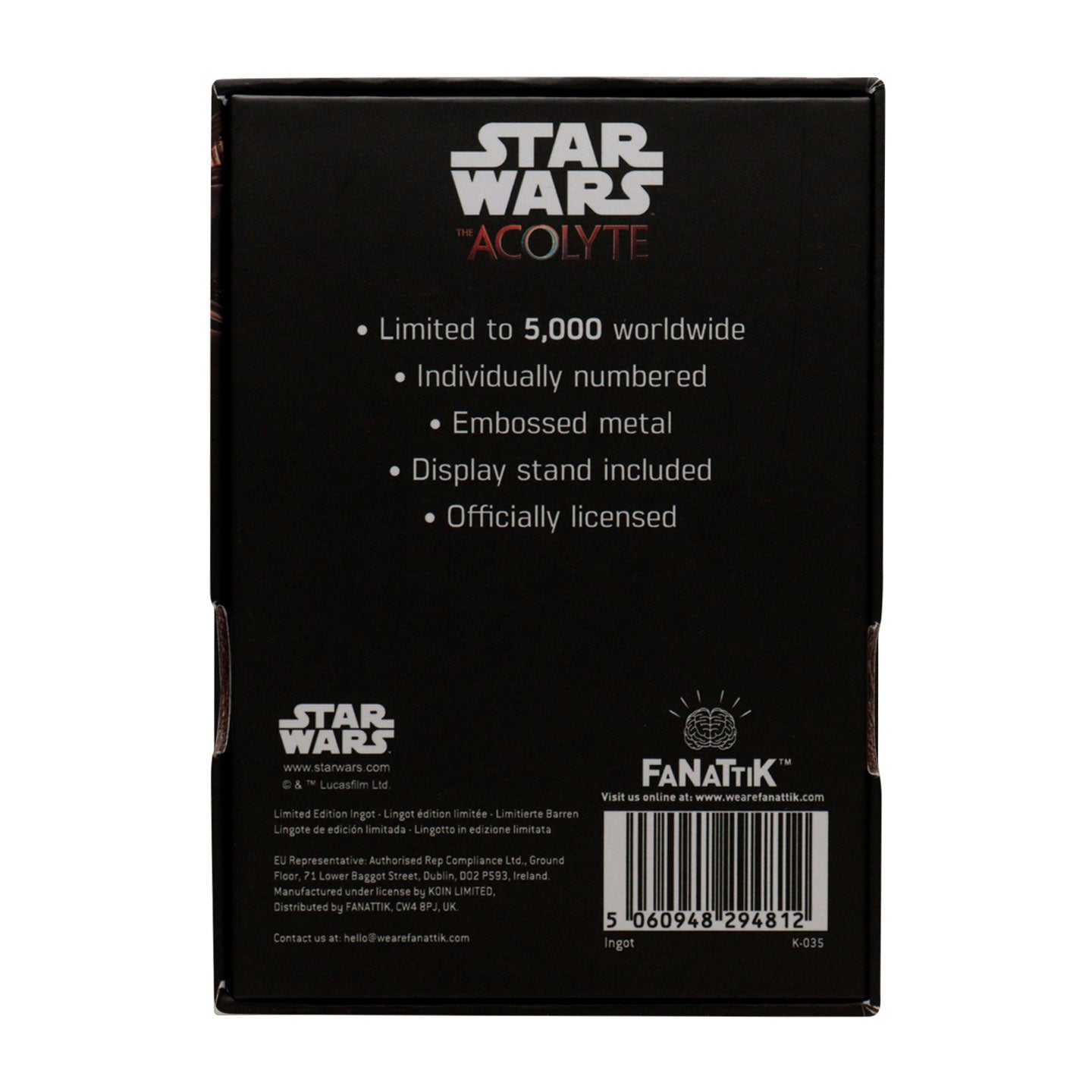 Star Wars The Acolyte Limited Edition Collectible Metal Ingot