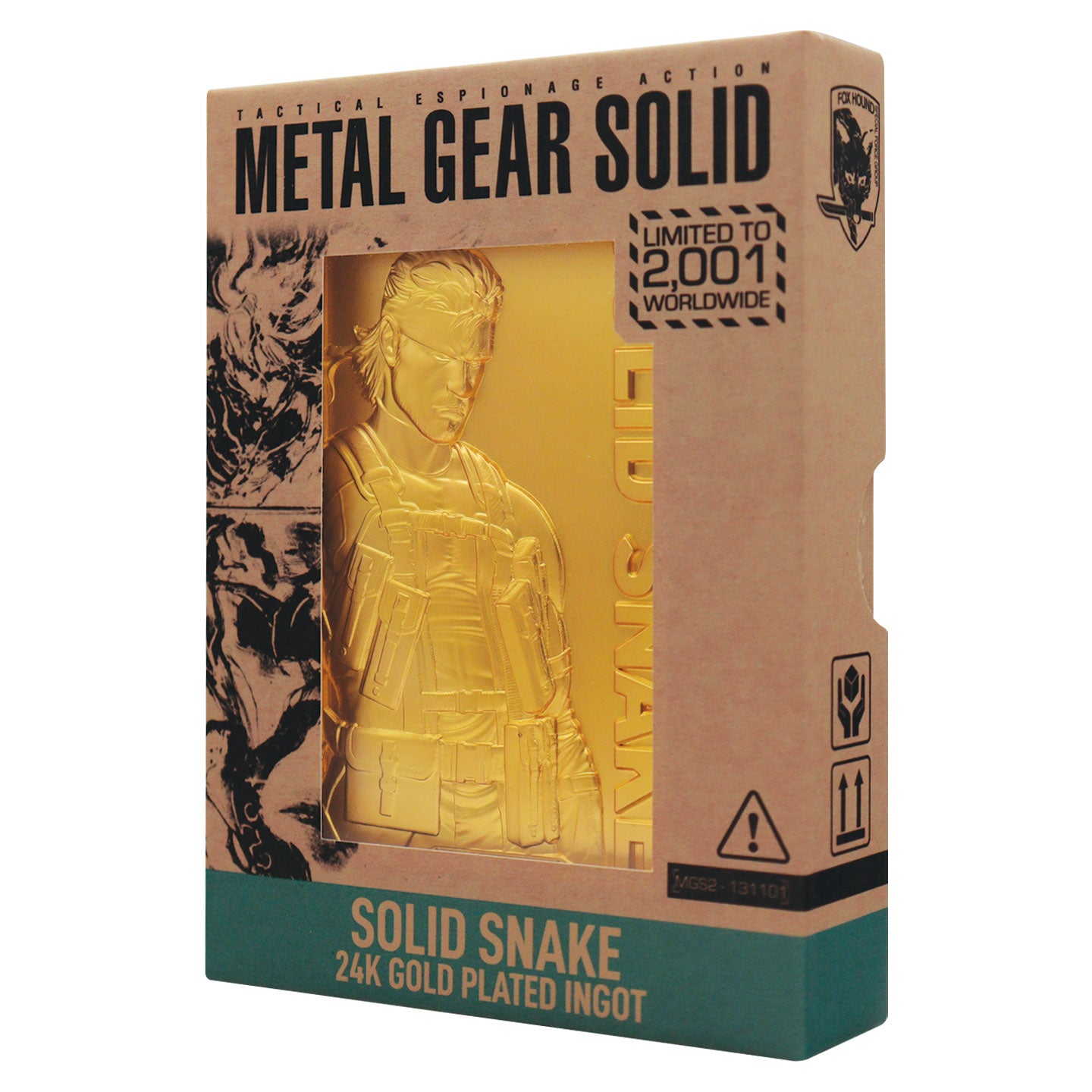 Metal Gear Solid 2 - 24k Gold Plated Snake Ingot