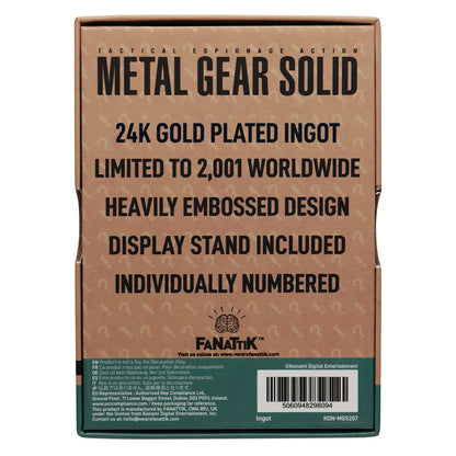 Metal Gear Solid 2 - 24k Gold Plated Snake Ingot
