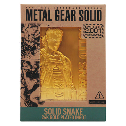 Metal Gear Solid 2 - 24k Gold Plated Snake Ingot