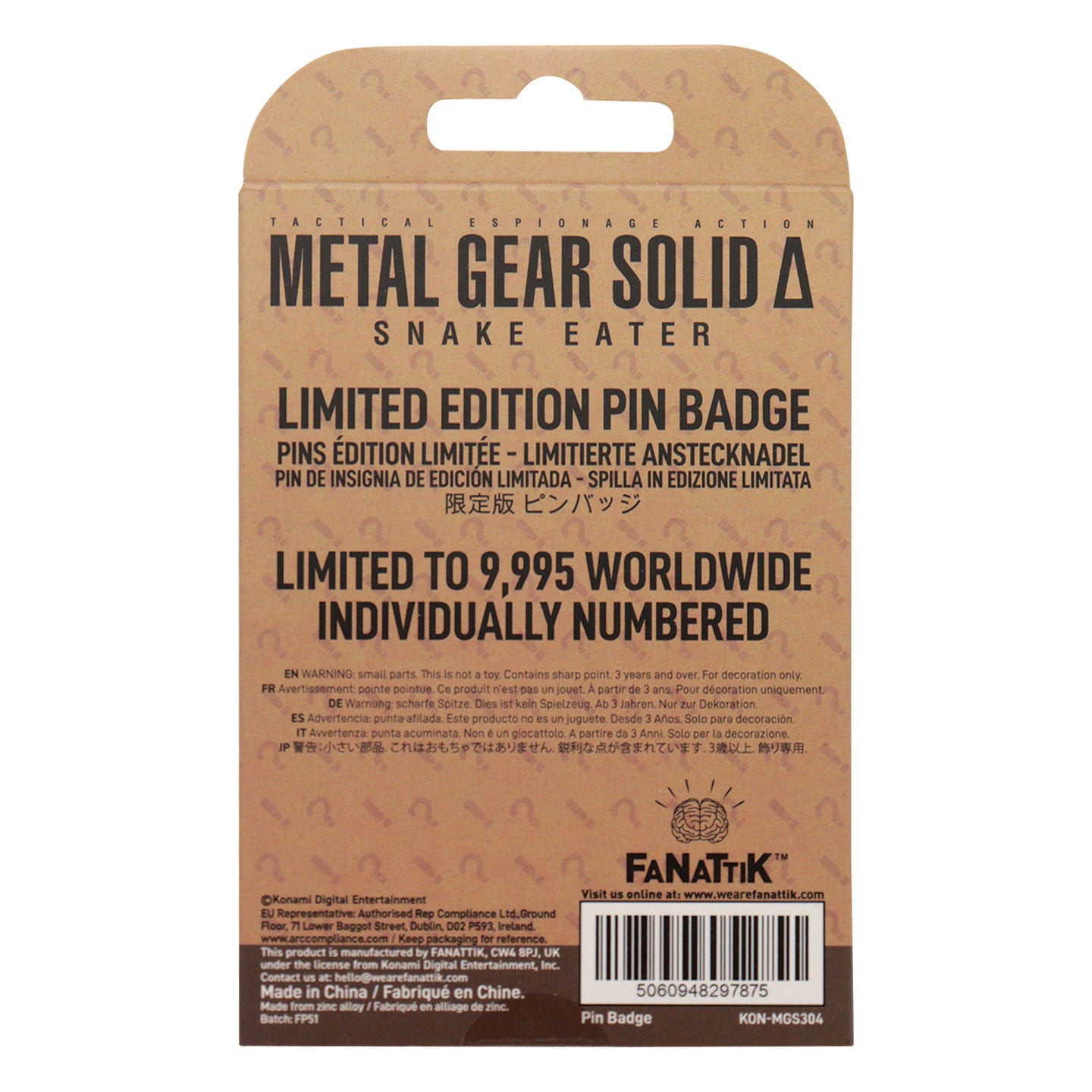 Metal Gear Solid Delta FOX Pin Badge