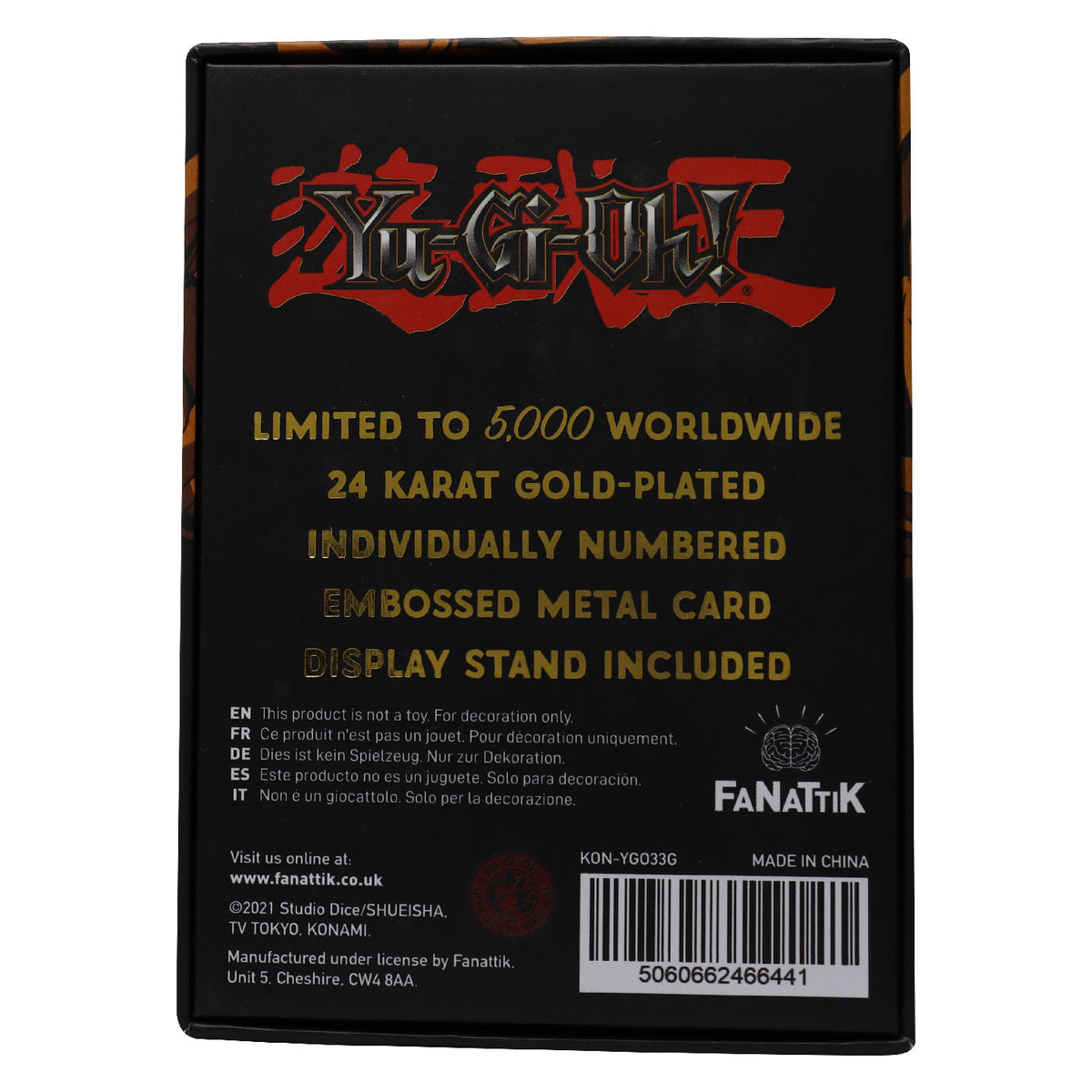 Yu-Gi-Oh! Limited Edition 24k Gold Plated Blue Eyes Toon Dragon Metal Card