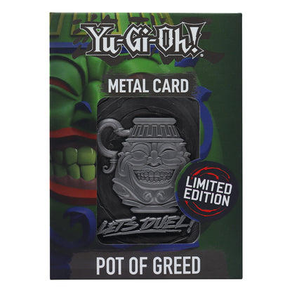 Yu-Gi-Oh! limited edition pot of greed metal card from Fanattik