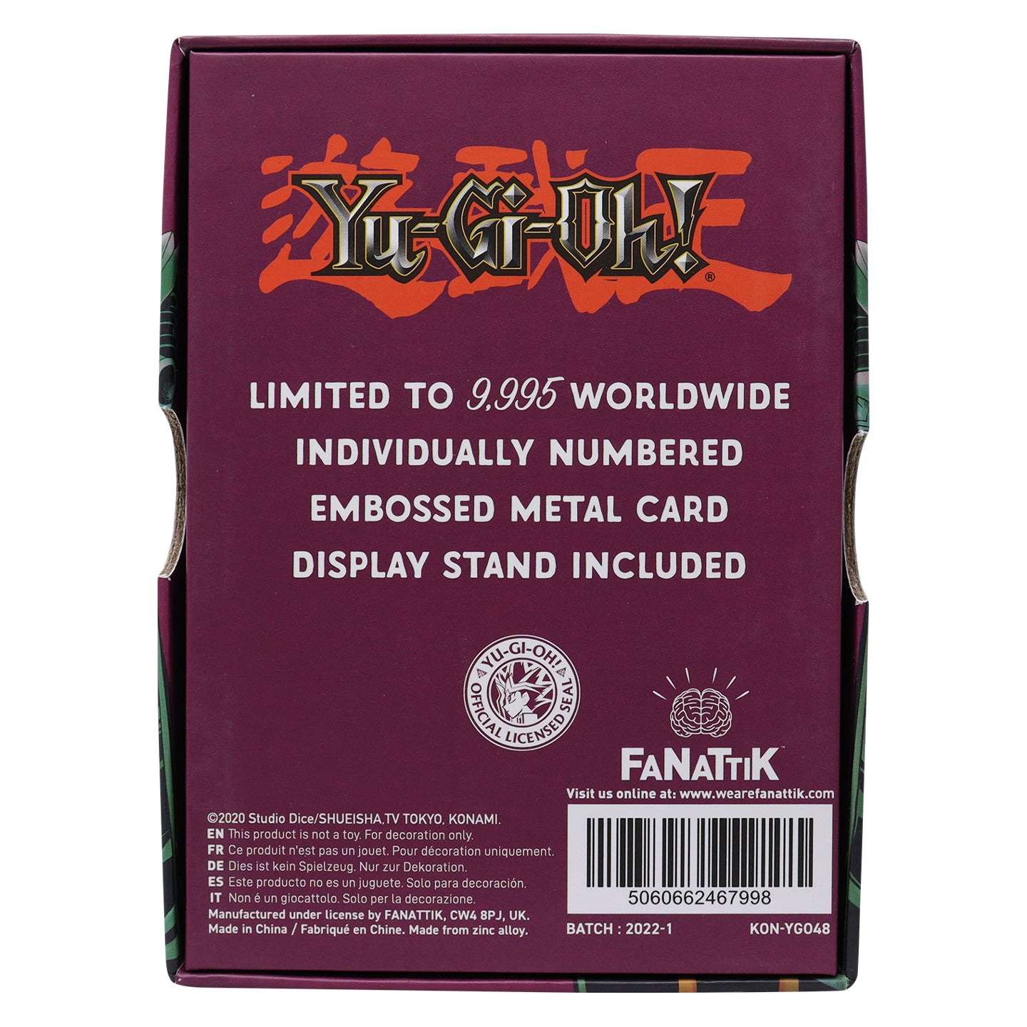 Yu-Gi-Oh! limited edition jinzo metal card from Fanattik