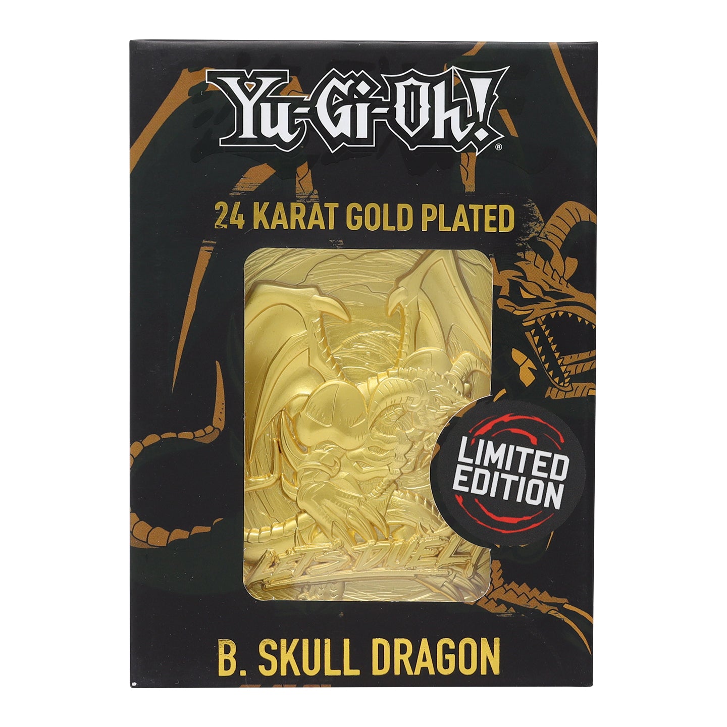 Yu-Gi-Oh! Limited Edition 24k Gold Plated B. Skull Dragon Metal Card Packaging Face 