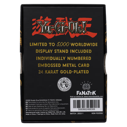 Yu-Gi-Oh! Limited Edition 24k Gold Plated Gaia the Fierce Knight Metal Card Packaging Reverse 