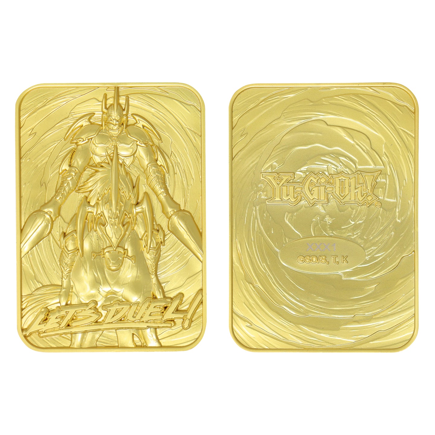 Yu-Gi-Oh! Limited Edition 24k Gold Plated Gaia the Fierce Knight Metal Card Front and Reverse 