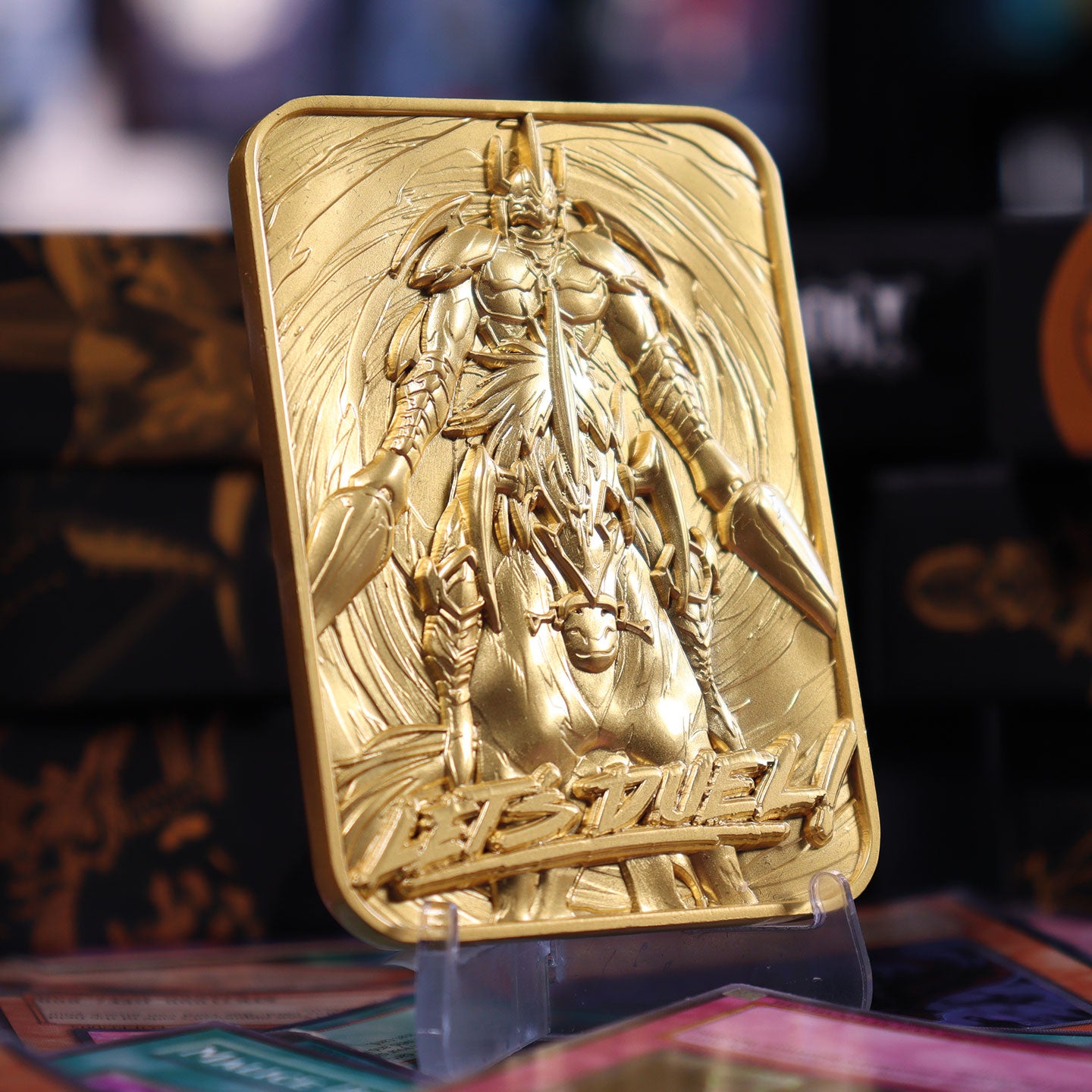 Yu-Gi-Oh! Limited Edition 24k Gold Plated Gaia the Fierce Knight Metal Card Lifestyle with Stand