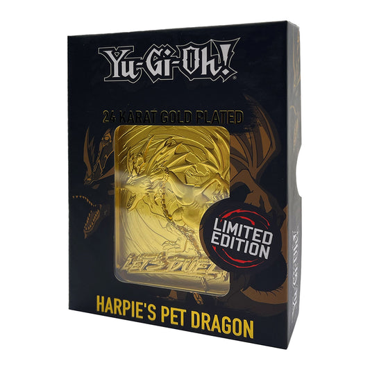 Yu-Gi-Oh! Limited Edition 24k Gold Plated Harpie's Pet Dragon Metal Card