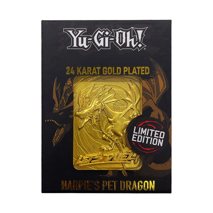 Yu-Gi-Oh! Limited Edition 24k Gold Plated Harpie's Pet Dragon Metal Card