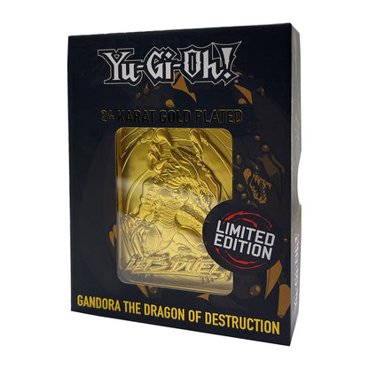 Yu-Gi-Oh! gandora the dragon of destruction 24k gold plated collectible card from Fanattik