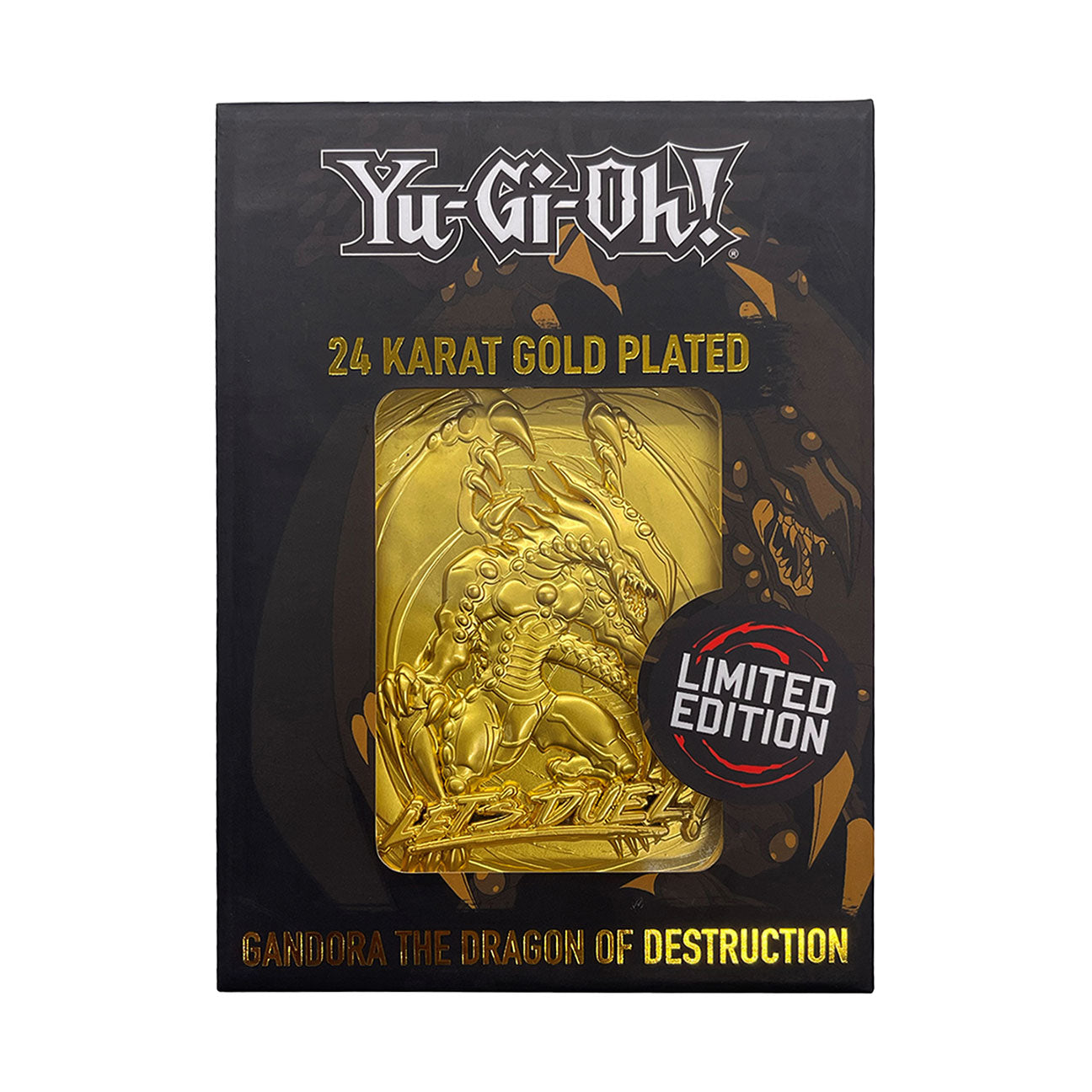 Yu-Gi-Oh! gandora the dragon of destruction 24k gold plated collectible card from Fanattik