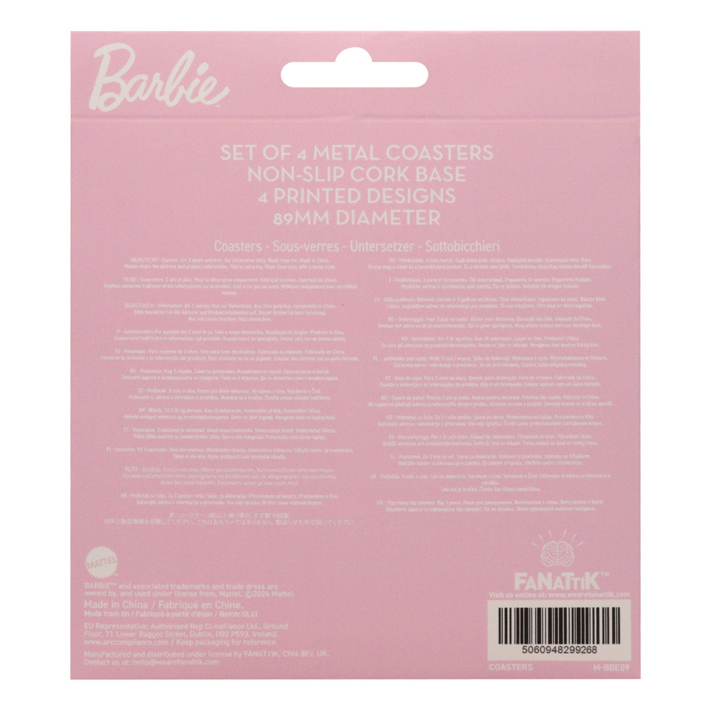 Barbie™ - Set of Four Printed Metal Coasters