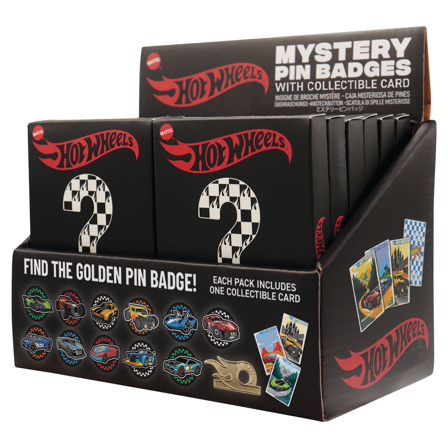 Hot Wheels™ - Mystery Pin Badge CDU Containing 12 Blind Boxes