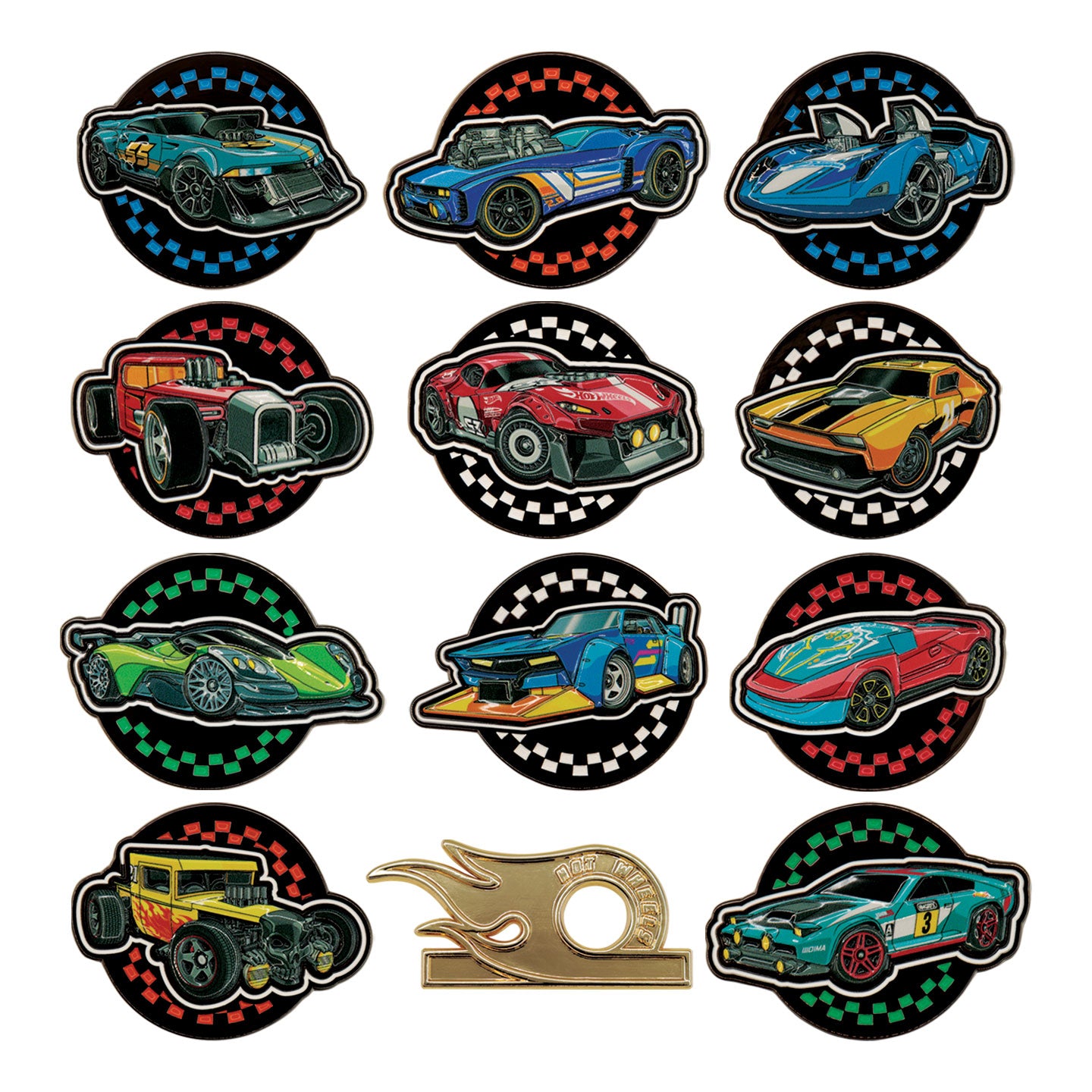 Hot Wheels™ - Mystery Pin Badge CDU Containing 12 Blind Boxes